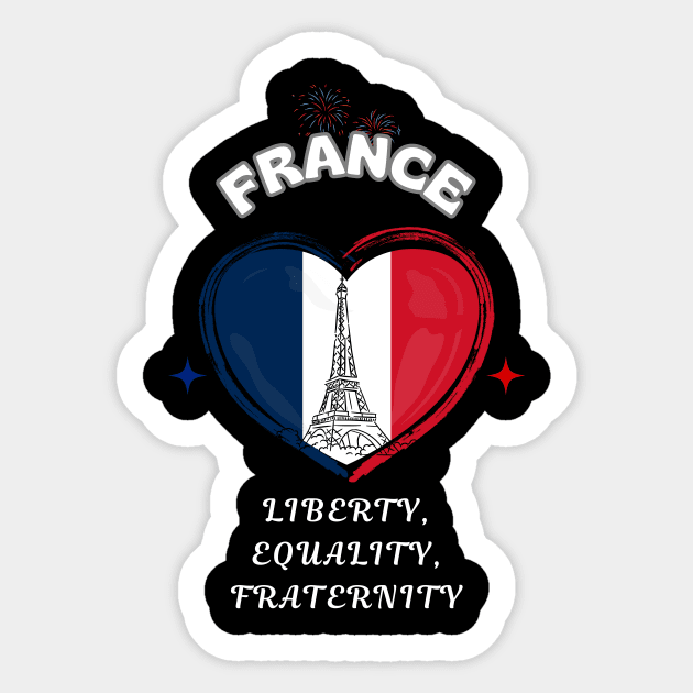 French Pride, Liberty equality fraternity Sticker by Smartteeshop